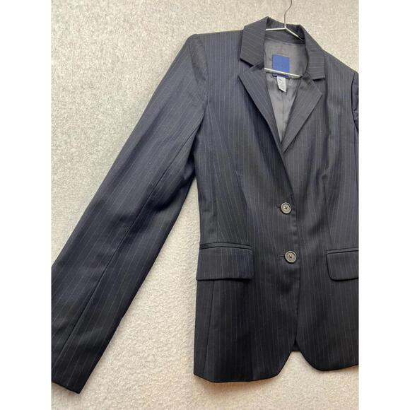 J Crew Womens Wool Blazer Jacket Size 2 Classic Pinstripe Career Modern Office - Picture 3 of 13